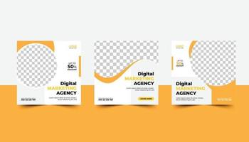 Set of Digital marketing social media post and corporate web banner template vector