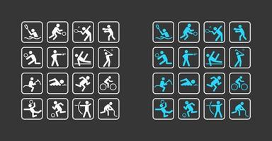 Simple Sport Action Icon Set vector