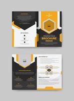 modern bi-fold brochure design with minimal and abstract shapes , corporate A4 business bifold brochure design for your agency vector