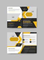 modern bi-fold brochure design with minimal and abstract shapes , corporate A4 business bifold brochure design for your agency vector