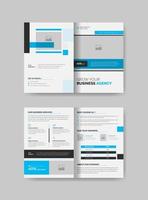 modern bi-fold brochure design with minimal and abstract shapes , corporate A4 business bifold brochure design for your agency vector