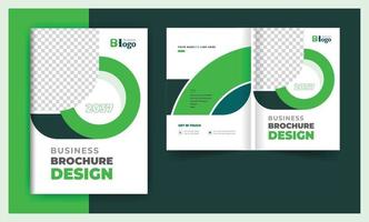 Abstract Business brochure cover bi fold design template vector