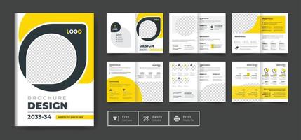 16 pages business brochure design template vector