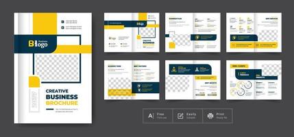 16 pages business brochure design template vector