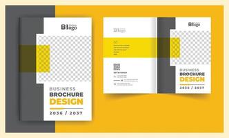 Abstract Business brochure cover bi fold design template vector