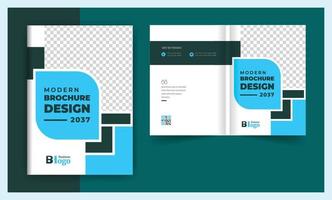 Abstract Business brochure cover bi fold design template vector