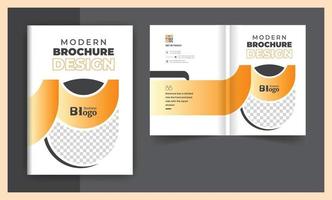 Abstract Business brochure cover bi fold design template vector