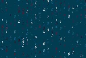 Light Blue, Red vector backdrop with music notes.