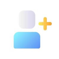 Add user pixel perfect flat gradient color ui icon. Social network friendship. Online communication. Simple filled pictogram. GUI, UX design for mobile application. Vector isolated RGB illustration