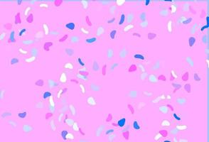 Light Pink, Blue vector background with abstract forms.