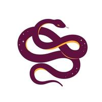 Vector mystical snake. Flat illustration.