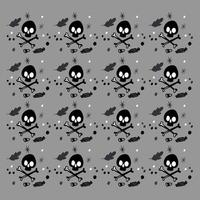 Beautiful background, a pattern with a skull and bones, candy, illustration on a gray background vector