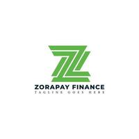 Abstract initial letter ZP or PZ logo in green color isolated in white background applied for electronic payment business logo also suitable for the brands or companies have initial name ZP or PZ. vector