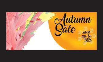 banner de venta de otoño vector