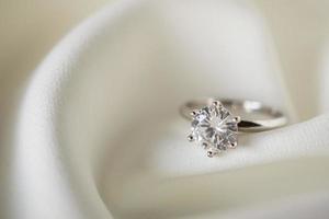 Jewelry wedding diamond ring close up photo