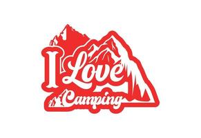 I love camping new t shirt and sticker design vector