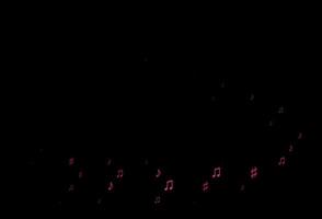 Dark Pink vector background with music symbols.