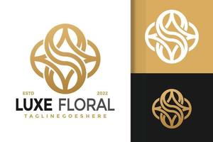 diseño de logotipo de círculo floral de lujo con letra s, vector de logotipos de identidad de marca, logotipo moderno, plantilla de ilustración vectorial de diseños de logotipos