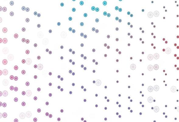 Light Blue, Red vector texture with colored snowflakes.