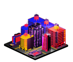 Isometric building arrangement png