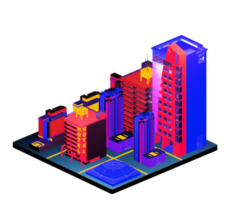 Isometric building arrangement png