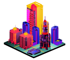 Isometric building arrangement png