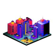 Isometric building arrangement png