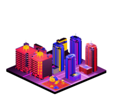 Isometric building in retro style png