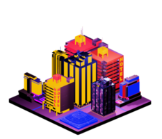 Isometric building in retro style png