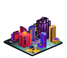 Isometric building in retro style png