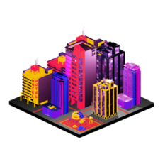 Isometric building in retro style png