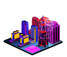 Isometric building arrangement png