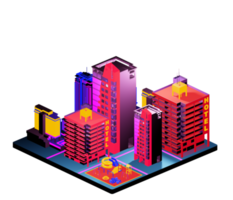 Isometric building arrangement png