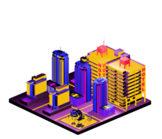 Retro isometric building png