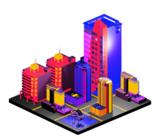 Isometric building arrangement png