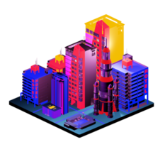 Isometric building arrangement png