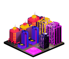 Isometric building in retro style png