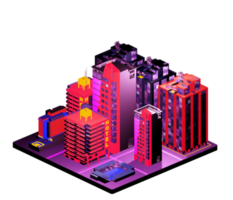 Isometric building arrangement png