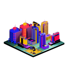 Retro isometric building png