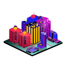 Retro isometric building png