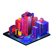 Retro isometric building png