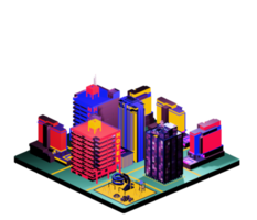 Retro isometric building png