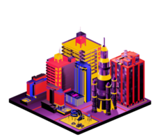 Isometric building arrangement png