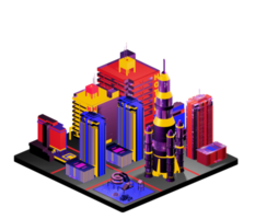 Isometric building arrangement png