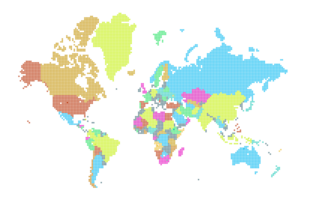 puntos del mapa mundial. plantilla de mapa mundial con continentes, américa del norte y del sur, europa y asia, áfrica y australia png