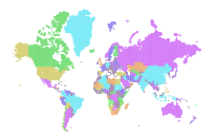 points de carte du monde. modèle de carte du monde avec les continents, l'amérique du nord et du sud, l'europe et l'asie, l'afrique et l'australie png