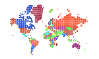 wereld kaart dots . wereld kaart sjabloon met continenten, noorden en zuiden Amerika, Europa en Azië, Afrika en Australië png