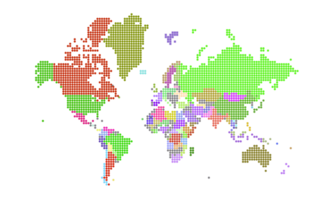 World map dots . World map template with continents, North and South America, Europe and Asia, Africa and Australia png