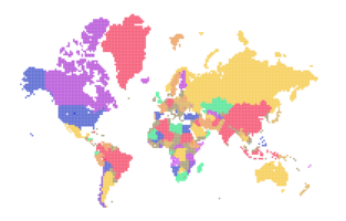 World map dots . World map template with continents, North and South America, Europe and Asia, Africa and Australia png