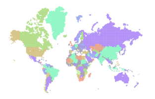Punkte auf der Weltkarte. Weltkartenvorlage mit Kontinenten, Nord- und Südamerika, Europa und Asien, Afrika und Australien png